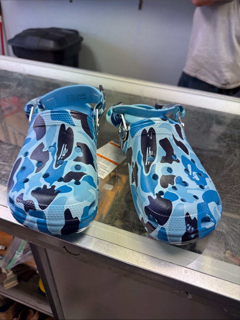 CROCS Kids Blue Camouflage Clog Sandals